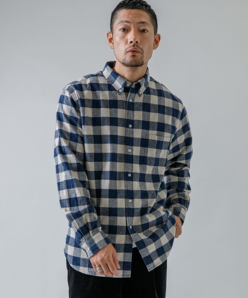URBAN RESEARCH ROSSO MEN（アーバンリサーチロッソメン）の「『XLサイズあり』『一部WEB限定カラー』『抗菌/防臭』ハイパフォーマンスフランネルシャツ（シャツ/ブラウス・メンズ・ブラック/ネイビー/グレー/カーキ/アイボリー/ブラウン系その他/ブルー系その他/レッド系その他・SMALL/MEDIUM/LARGE/X-LARGE）」の15枚目の写真
