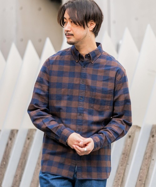 URBAN RESEARCH ROSSO MEN（アーバンリサーチロッソメン）の「『XLサイズあり』『一部WEB限定カラー』『抗菌/防臭』ハイパフォーマンスフランネルシャツ（シャツ/ブラウス・メンズ・ブラック/ネイビー/グレー/カーキ/アイボリー/ブラウン系その他/ブルー系その他/レッド系その他・SMALL/MEDIUM/LARGE/X-LARGE）」の16枚目の写真