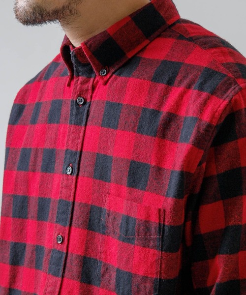 URBAN RESEARCH ROSSO MEN（アーバンリサーチロッソメン）の「『XLサイズあり』『一部WEB限定カラー』『抗菌/防臭』ハイパフォーマンスフランネルシャツ（シャツ/ブラウス・メンズ・ブラック/ネイビー/グレー/カーキ/アイボリー/ブラウン系その他/ブルー系その他/レッド系その他・SMALL/MEDIUM/LARGE/X-LARGE）」の10枚目の写真