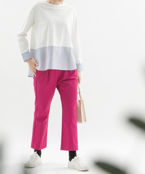 nop de nod(ノップドゥノッド)の「ストレッチクロップドパンツ(その他パンツ・レディース・ブラック/ピンク/グリーン/オレンジ・3)」の8枚目の写真