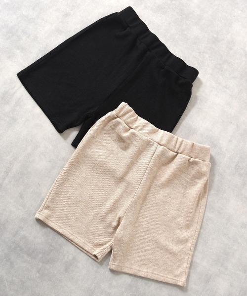 w closet（ダブルクローゼット）の「インナーリブパンツ（その他パンツ・レディース・ブラック/ライトベージュ・FREE）」の3枚目の写真