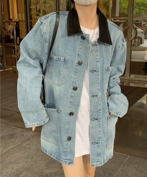 LAC-VERT（ラック・ヴェール）の「オーバーサイズデニムジャケット（デニムジャケット・レディース・ブルー・FREE）」の13枚目の写真