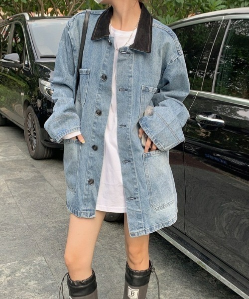 LAC-VERT（ラック・ヴェール）の「オーバーサイズデニムジャケット（デニムジャケット・レディース・ブルー・FREE）」の10枚目の写真