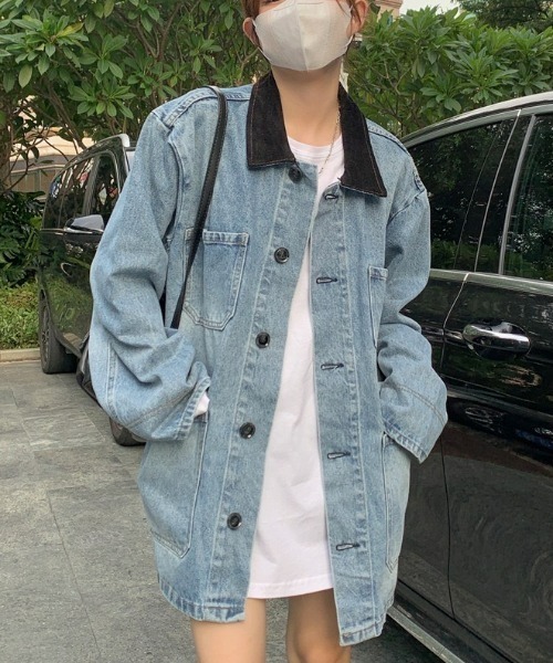 LAC-VERT（ラック・ヴェール）の「オーバーサイズデニムジャケット（デニムジャケット・レディース・ブルー・FREE）」の7枚目の写真