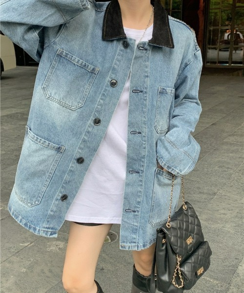 LAC-VERT（ラック・ヴェール）の「オーバーサイズデニムジャケット（デニムジャケット・レディース・ブルー・FREE）」の14枚目の写真