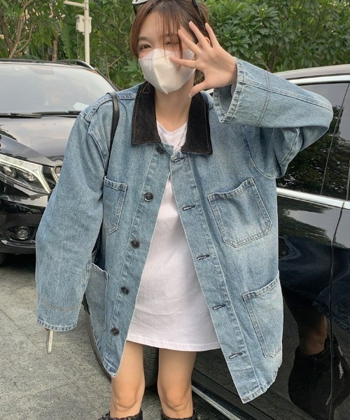 LAC-VERT（ラック・ヴェール）の「オーバーサイズデニムジャケット（デニムジャケット・レディース・ブルー・FREE）」の6枚目の写真