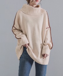 osharewalker | 『配色ラインボリュームタートルニット』(ニット/セーター)