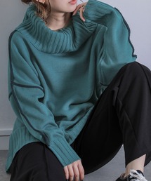 osharewalker | 『配色ラインボリュームタートルニット』(ニット/セーター)