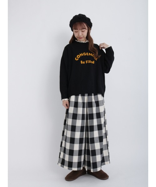 Samansa Mos2（サマンサ モスモス）の「TR柄アソートワイドパンツ（その他パンツ・レディース・ブラック/ベージュ/チャコール・ﾌﾘ-）」の5枚目の写真