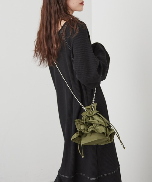 CIAOPANIC TYPY（チャオパニックティピー）の「2WAYあったかサーマル配色ステッチ袖ボリュームワンピース（ワンピース・レディース・ブラック/グレー系その他/ブラウン・ONE SIZE）」の12枚目の写真