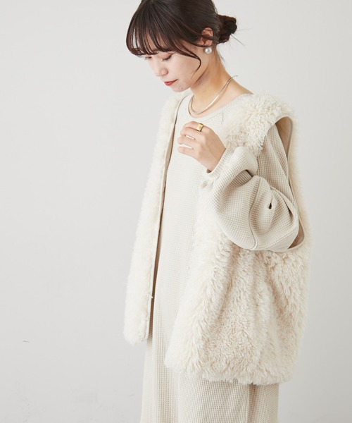 CIAOPANIC TYPY（チャオパニックティピー）の「2WAYあったかサーマル配色ステッチ袖ボリュームワンピース（ワンピース・レディース・ブラック/グレー系その他/ブラウン・ONE SIZE）」の20枚目の写真