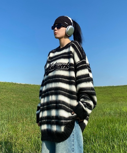 MGV(エムジーヴィー)の「フロントロゴボーダーシャギーニット(ニット/セーター・メンズ・ブラック/ブラウン・MEDIUM/LARGE/X-LARGE)」の19枚目の写真