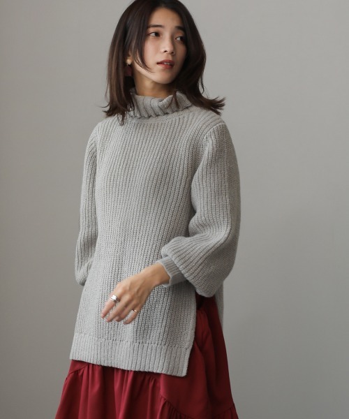 Bou Jeloud（ブージュルード）の「バックデザインニットセットアップチュニック（ニット/セーター・レディース・チャコールグレー/ライトグレー・FREE）」の17枚目の写真