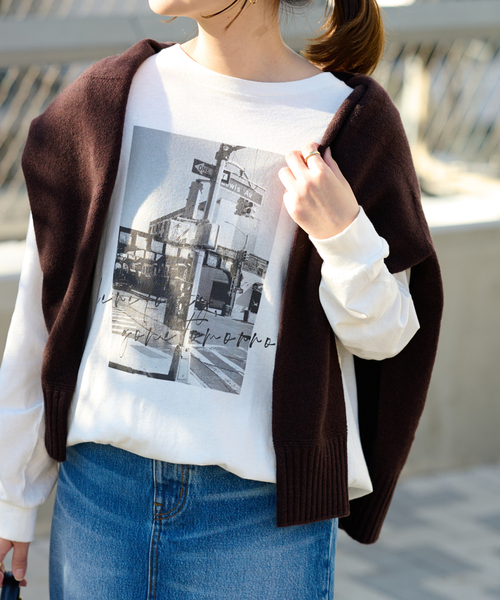 JOURNAL STANDARD（ジャーナルスタンダード）の「■《追加》フォトロングTシャツ（Tシャツ/カットソー・レディース・ホワイト系その他/ホワイト・FREE）」の9枚目の写真