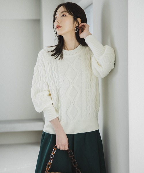 ★m★Andemiu　フェザーケーブルニット 楽天市場】【SALE／33%OFF】(W)フェザーケーブルニット Andemiu