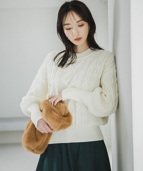 Andemiu（アンデミュウ）の「ケーブルニットプルオーバー180666