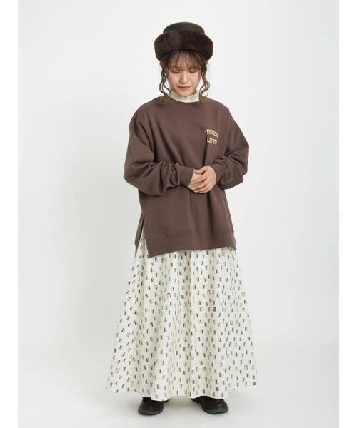 Samansa Mos2(サマンサ モスモス)の「裏起毛胸ロゴプリントスウェット(Tシャツ/カットソー・レディース・サックスブルー/グレー/ブラウン/ネイビー・フリ-)」の7枚目の写真