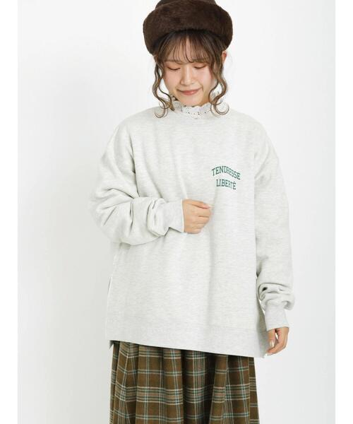 Samansa Mos2(サマンサ モスモス)の「裏起毛胸ロゴプリントスウェット(Tシャツ/カットソー・レディース・サックスブルー/グレー/ブラウン/ネイビー・フリ-)」の16枚目の写真