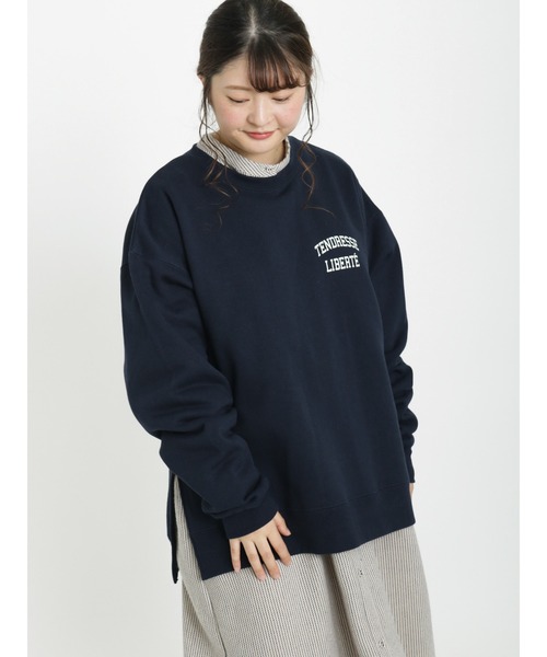 Samansa Mos2(サマンサ モスモス)の「裏起毛胸ロゴプリントスウェット(Tシャツ/カットソー・レディース・サックスブルー/グレー/ブラウン/ネイビー・フリ-)」の3枚目の写真