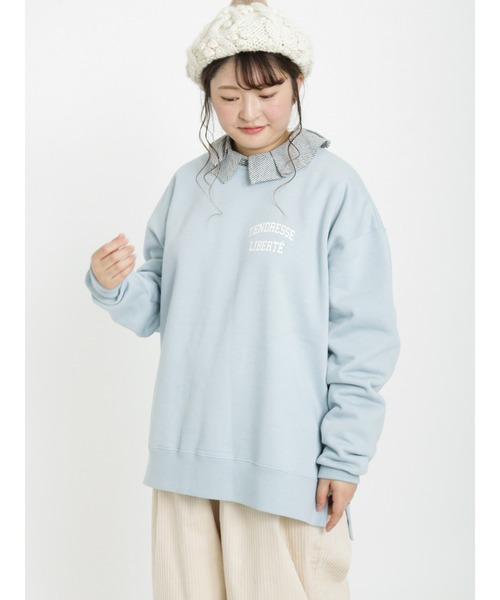 Samansa Mos2(サマンサ モスモス)の「裏起毛胸ロゴプリントスウェット(Tシャツ/カットソー・レディース・サックスブルー/グレー/ブラウン/ネイビー・フリ-)」の4枚目の写真