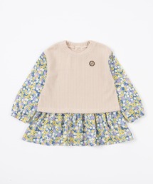 trois lapins kp | デシン小花プリント長袖チュニック(140～160)(チュニック)