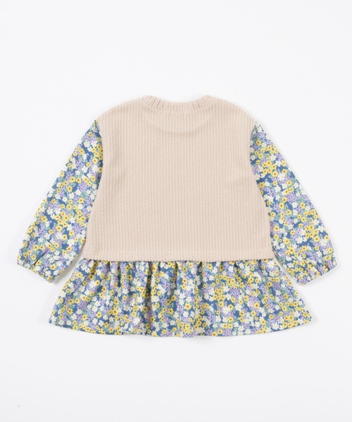 trois lapins kp（トロワラパンケーピー）の「デシン小花プリント長袖チュニック(140～160)（チュニック・キッズ・ベージュ・140cm/150cm/160cm）」の10枚目の写真