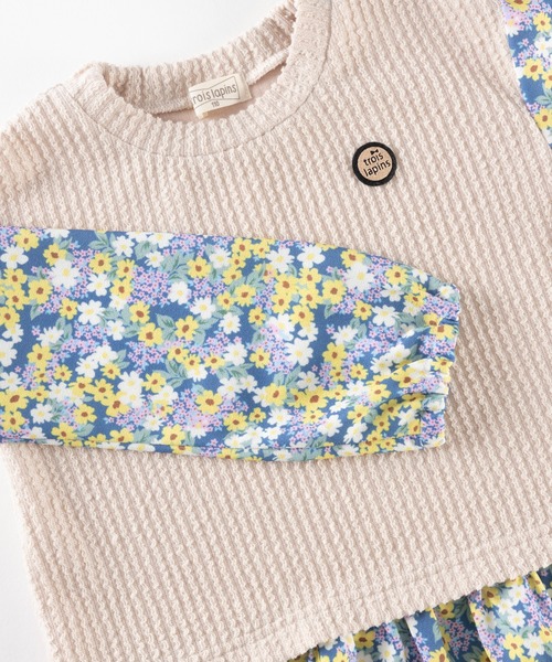 trois lapins kp（トロワラパンケーピー）の「デシン小花プリント長袖チュニック(140～160)（チュニック・キッズ・ベージュ・140cm/150cm/160cm）」の8枚目の写真