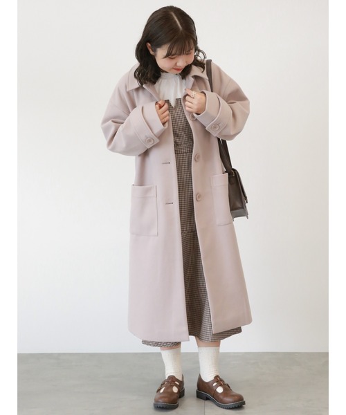 ehka sopo（エヘカソポ）の「ステンカラーコート（ステンカラーコート・レディース・ベージュ/ブラック/グレー・ﾌﾘ-）」の9枚目の写真