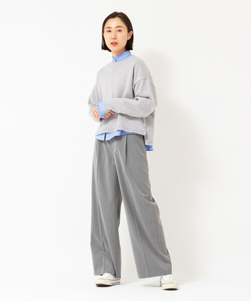 NOLLEY’S(ノーリーズ)の「ウォッシャブルカシミヤ混クロップドプルオーバーニット(ニット/セーター・レディース・ライトグレー/オフホワイト/サックスブルー・FREE)」の21枚目の写真
