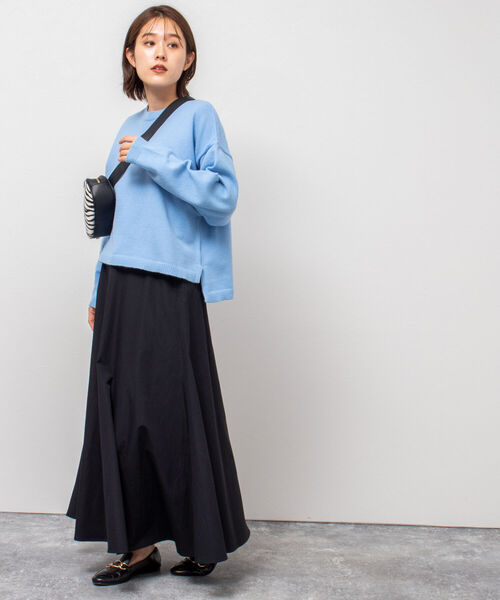 NOLLEY’S(ノーリーズ)の「ウォッシャブルカシミヤ混クロップドプルオーバーニット(ニット/セーター・レディース・ライトグレー/オフホワイト/サックスブルー・FREE)」の15枚目の写真