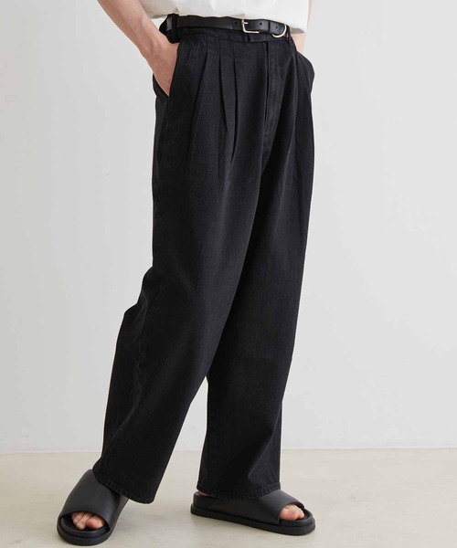 ADAM ET ROPE'（アダムエロペ）の「ブリーチ ワイド 3タック ワイドデニムパンツ/サステナブル（デニムパンツ・メンズ・ホワイト系その他4/ブラック・M/L/S）」の12枚目の写真