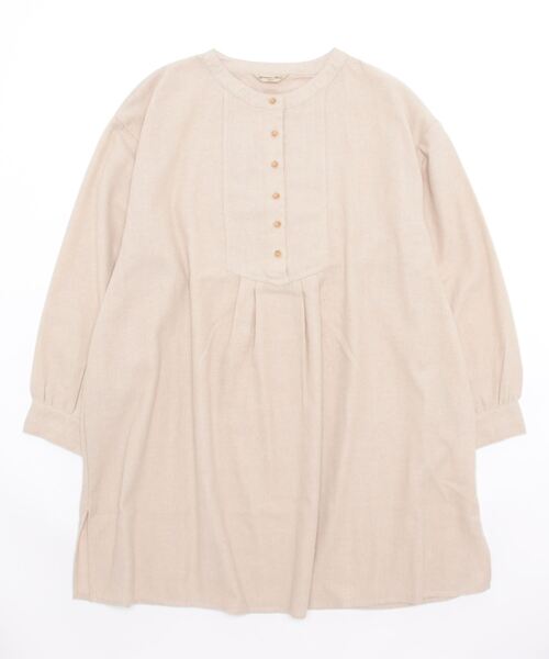 Samansa Mos2（サマンサ モスモス）の「【リサイクルヤーン】切替クルーネックチュニック（チュニック・レディース・グレー/サックスブルー/グリーン/ベージュ/チャコール・ﾌﾘ-）」の4枚目の写真