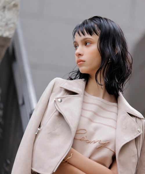 EIMY ISTOIRE(エイミーイストワール)の「eimyクラシックボーダーニットミニワンピース(ワンピース・レディース・ホワイト/ベージュ/ピンク・FREE)」の20枚目の写真