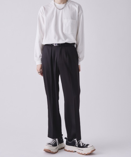 EDEL（エーデル）の「EDEL - ハイウェストセンタープレススラックス（その他パンツ・メンズ・チェック/ブラック・MEDIUM/LARGE）」の5枚目の写真