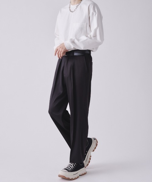 EDEL（エーデル）の「EDEL - ハイウェストセンタープレススラックス（その他パンツ・メンズ・チェック/ブラック・MEDIUM/LARGE）」の7枚目の写真