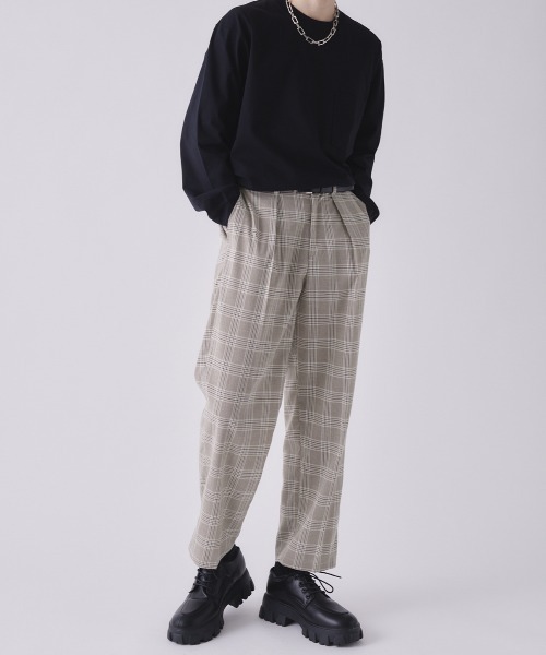 EDEL（エーデル）の「EDEL - ハイウェストセンタープレススラックス（その他パンツ・メンズ・チェック/ブラック・MEDIUM/LARGE）」の9枚目の写真