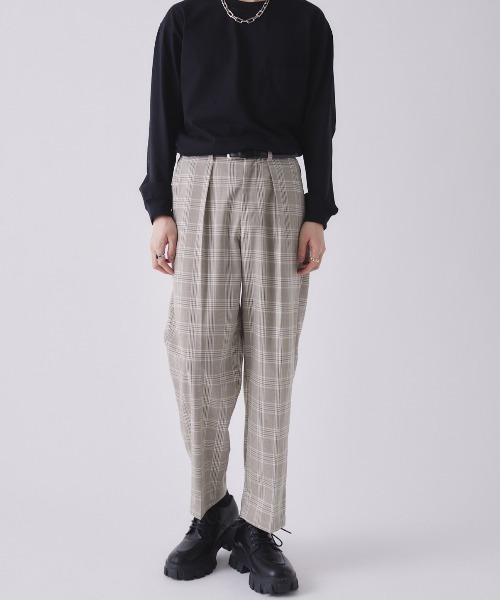 EDEL（エーデル）の「EDEL - ハイウェストセンタープレススラックス（その他パンツ・メンズ・チェック/ブラック・MEDIUM/LARGE）」の10枚目の写真