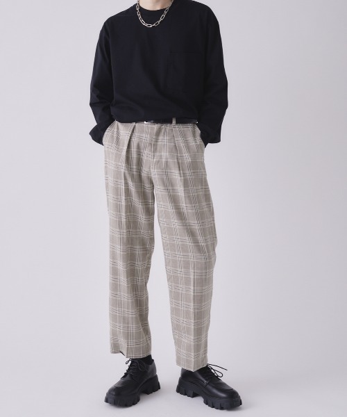 EDEL（エーデル）の「EDEL - ハイウェストセンタープレススラックス（その他パンツ・メンズ・チェック/ブラック・MEDIUM/LARGE）」の11枚目の写真