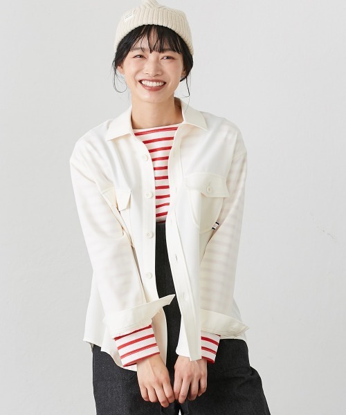 Le temps riche(ルタンリッシュ)の「CPOシャツジャケット<Le temps riche>(その他アウター・レディース・モカ/アイボリー・L/S/M/LL)」の1枚目の写真