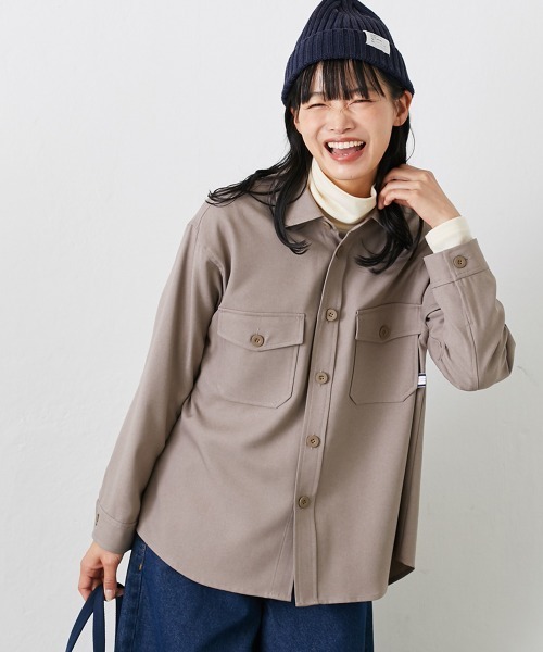 Le temps riche(ルタンリッシュ)の「CPOシャツジャケット<Le temps riche>(その他アウター・レディース・モカ/アイボリー・L/S/M/LL)」の2枚目の写真