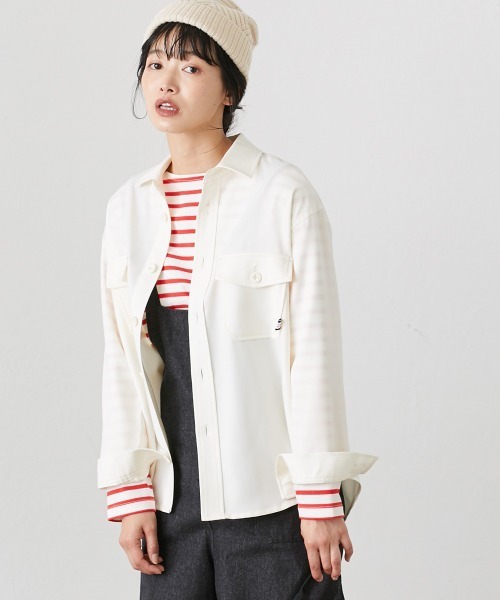 Le temps riche(ルタンリッシュ)の「CPOシャツジャケット<Le temps riche>(その他アウター・レディース・モカ/アイボリー・L/S/M/LL)」の3枚目の写真