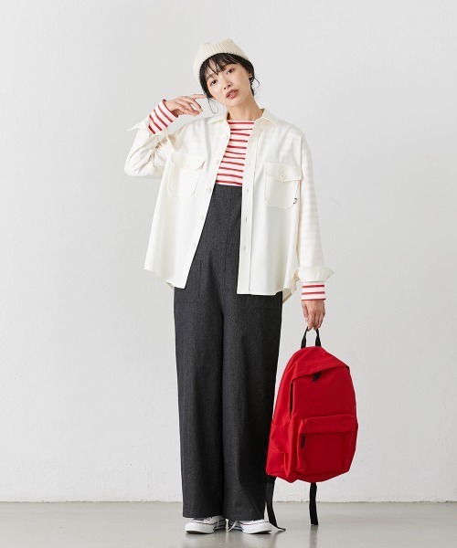 Le temps riche(ルタンリッシュ)の「CPOシャツジャケット<Le temps riche>(その他アウター・レディース・モカ/アイボリー・L/S/M/LL)」の6枚目の写真