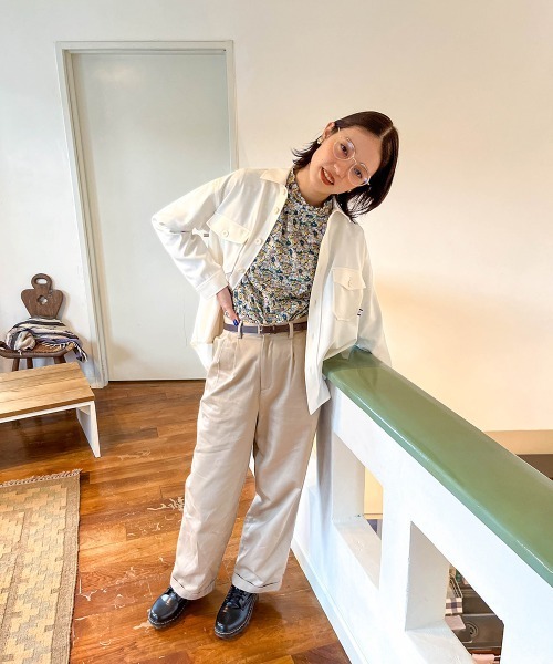 Le temps riche(ルタンリッシュ)の「CPOシャツジャケット<Le temps riche>(その他アウター・レディース・モカ/アイボリー・L/S/M/LL)」の12枚目の写真