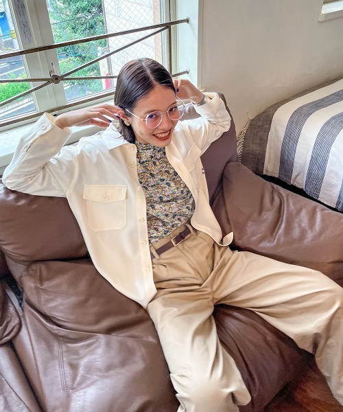 Le temps riche(ルタンリッシュ)の「CPOシャツジャケット<Le temps riche>(その他アウター・レディース・モカ/アイボリー・L/S/M/LL)」の9枚目の写真