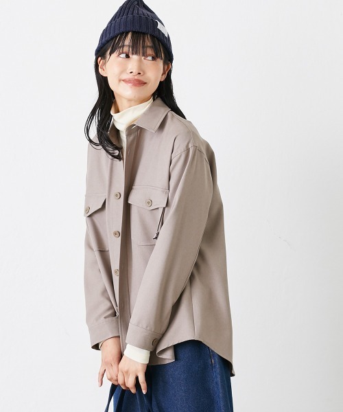 Le temps riche(ルタンリッシュ)の「CPOシャツジャケット<Le temps riche>(その他アウター・レディース・モカ/アイボリー・L/S/M/LL)」の15枚目の写真