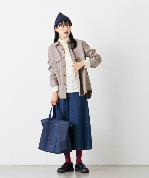 Le temps riche(ルタンリッシュ)の「CPOシャツジャケット<Le temps riche>(その他アウター・レディース・モカ/アイボリー・L/S/M/LL)」の16枚目の写真