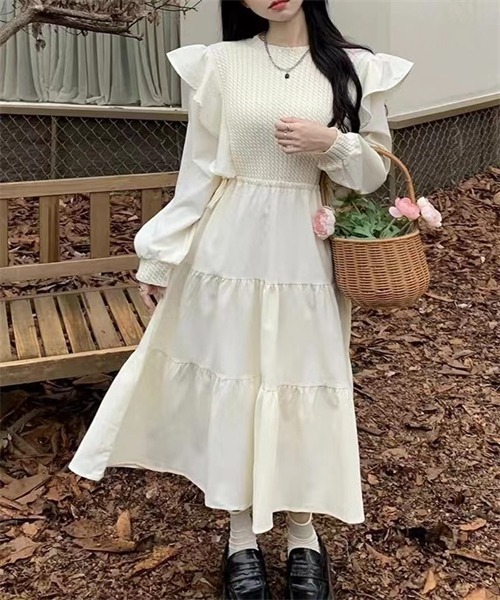 セール】肩フリルディアートワンピース（ワンピース）｜FREE STYLISTS