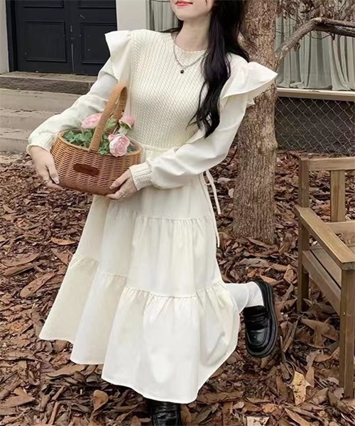 セール】肩フリルディアートワンピース（ワンピース）｜FREE STYLISTS