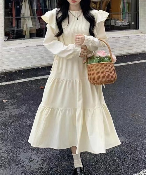 セール】肩フリルディアートワンピース（ワンピース）｜FREE STYLISTS