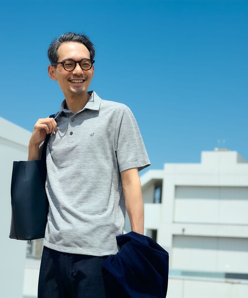 XL 【新品】シップスバンドカラーポロシャツ ネイビー